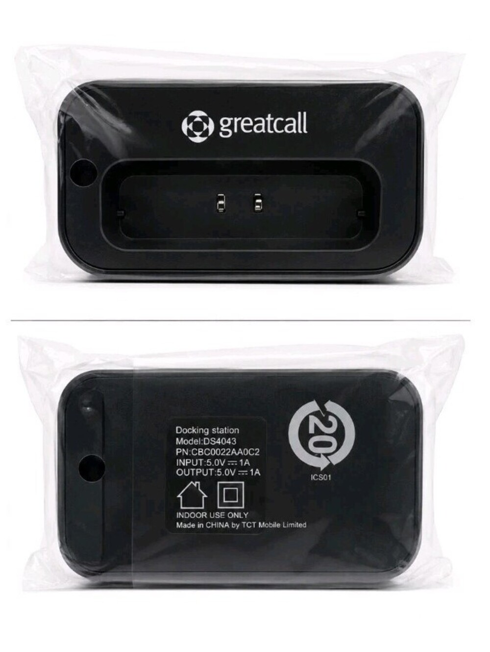 New GreatCall DS4043 Black 5.0V 1A Micro-USB Charging Docking Base Jitterbug